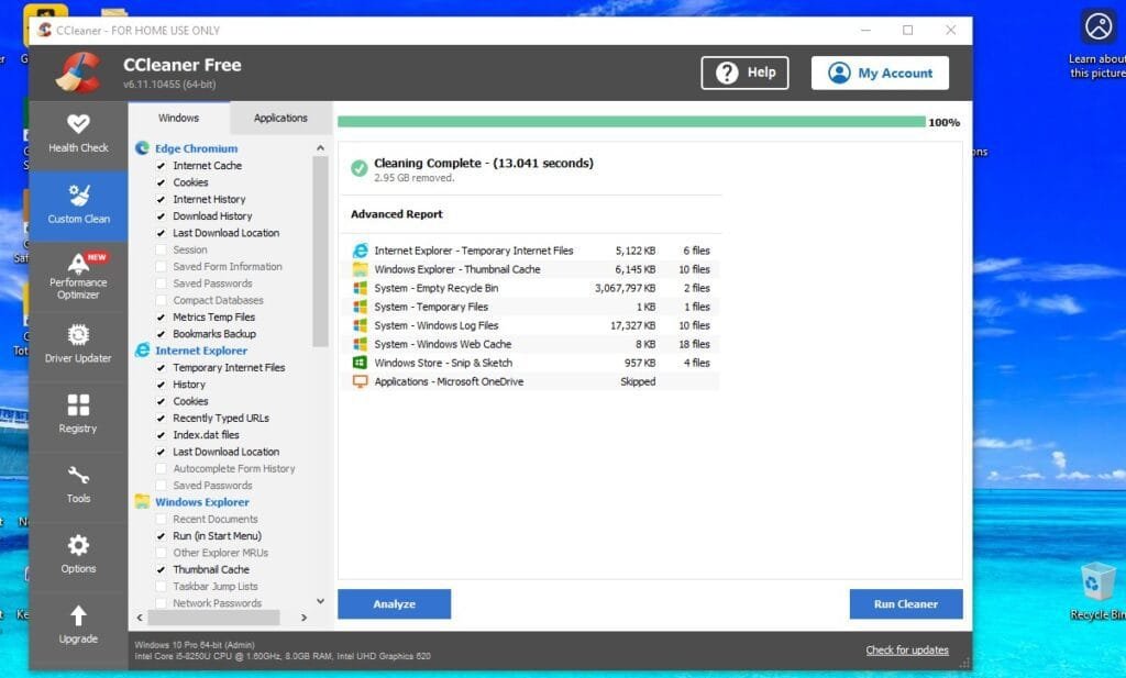 CCleaner Custom Clean Image